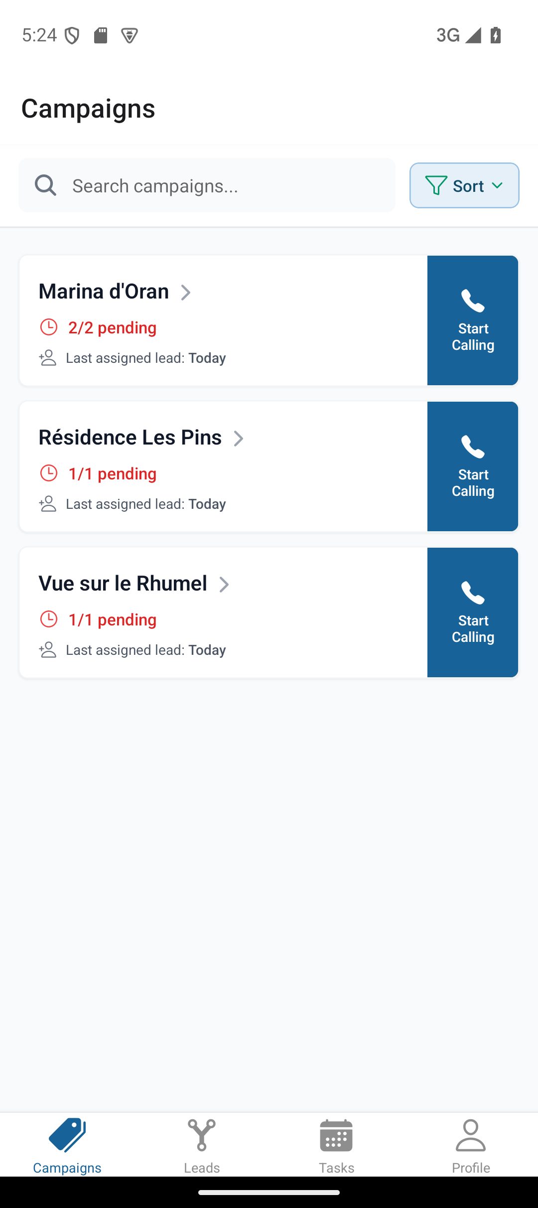 Campagnes dans l'application Miles CRM